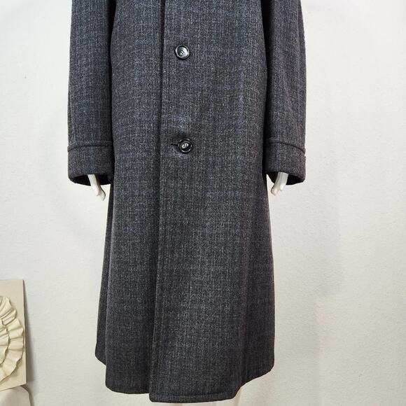 Vintage Custom Tailored Wool Monogramed Coat XLarge - Picture 8 of 16